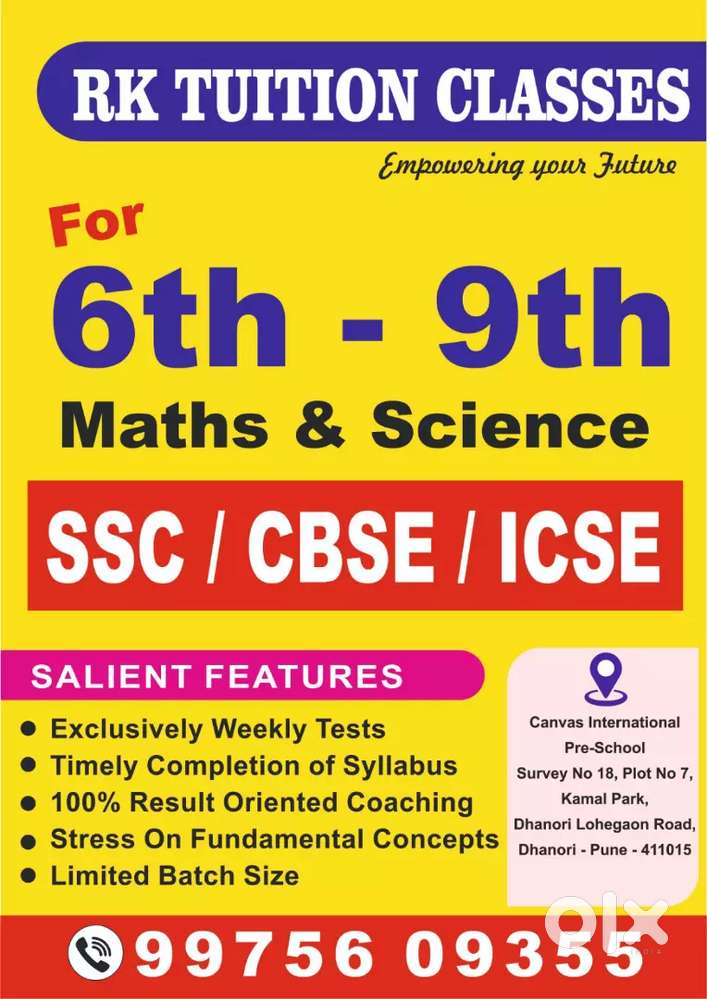 MATHS & BIOLOGY TEACHER FOR TUITION CLASSES