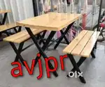 New restaurant furniture x frame table with wooden top cafe furniture