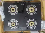 Brand New Elisa 4 Burner Gas Stove, Toughened Glass Top + Brass Burner