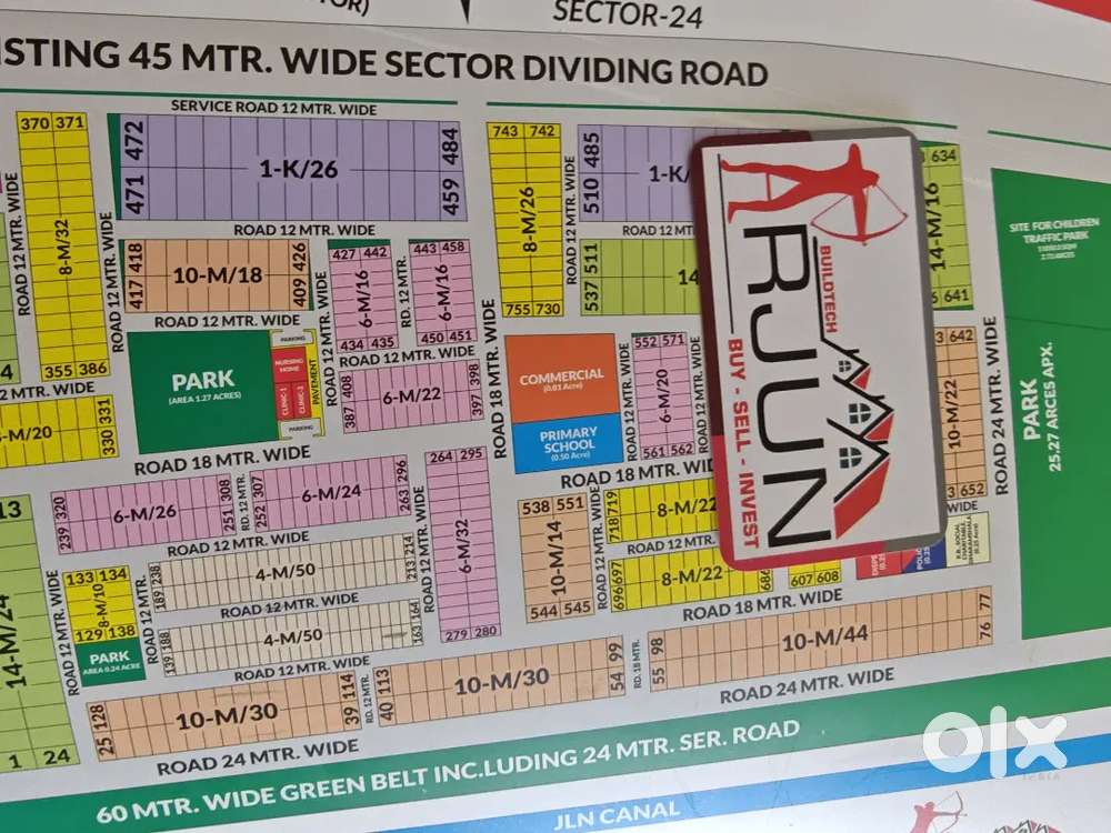 163 gaj east face plot for sale in HSVP Sector-25, Rohtak