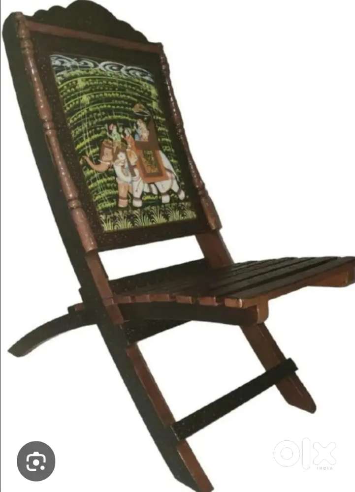 Hand crafted solid wooden easy chair
