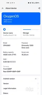 Nord 2T 5G 128GB storage/16 GB Ram