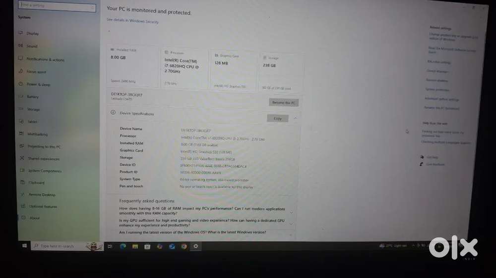 Dell Laptop i7 6 Genlatitude E5470