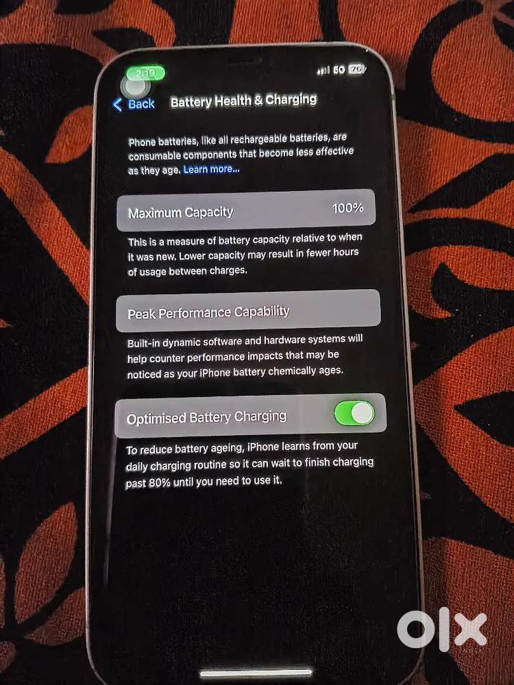 I phone 12 good condition face id working 128gb 100%battiery health