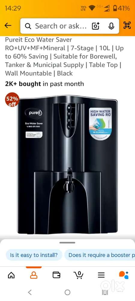 PURE IT WATER PURIFIER for 7000