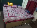 Pure wood double bed with storage