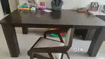 Complete dining set:6 seater dining table,4 chairs and side cabinet
