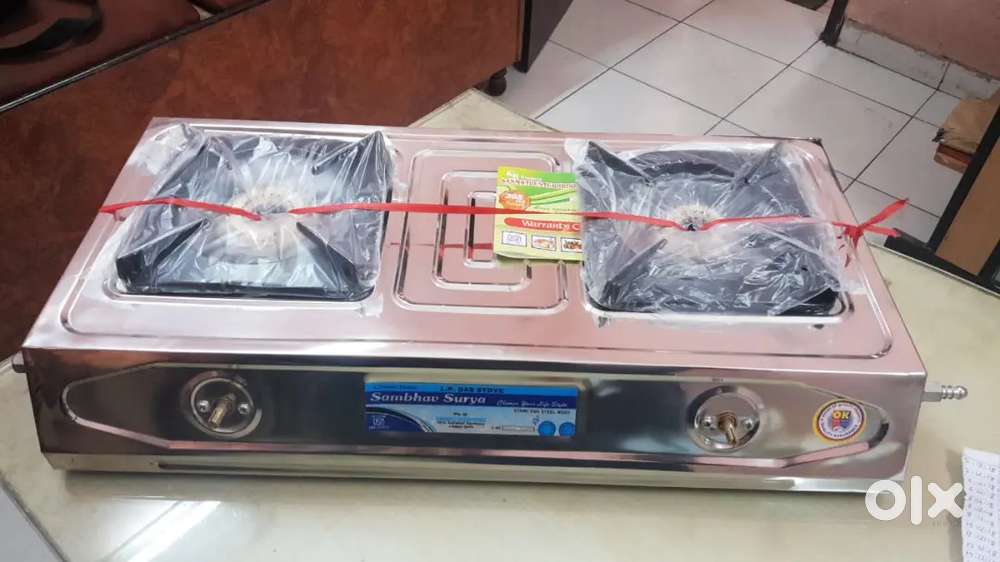 Gas stove 2 burner steel