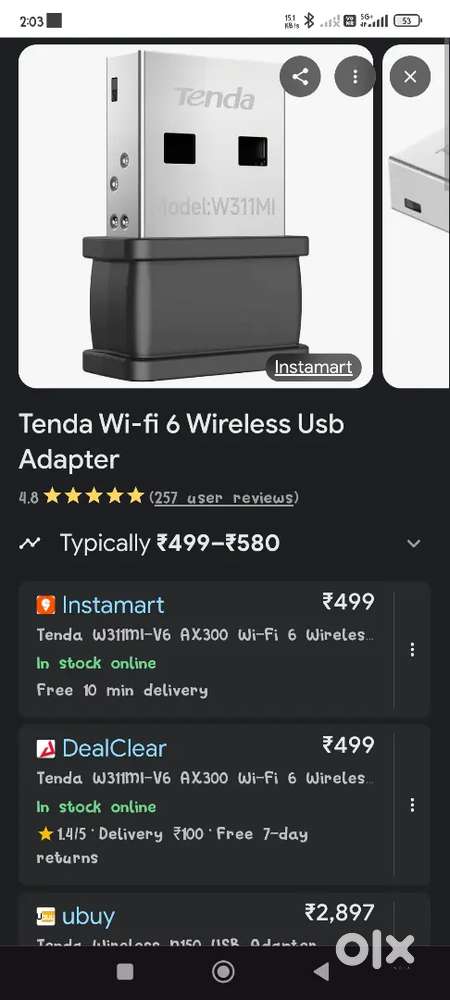 Wifi adaptor for pc and laptop