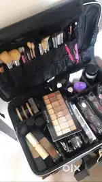 Makeup vanity bag with makeup products