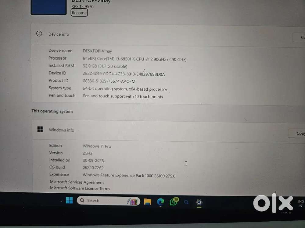 Laptop Dell XPS Touch screen