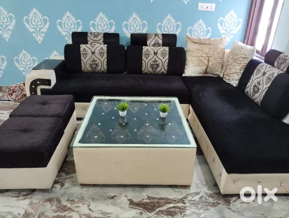 8 sitter sofa and wooden almirah
