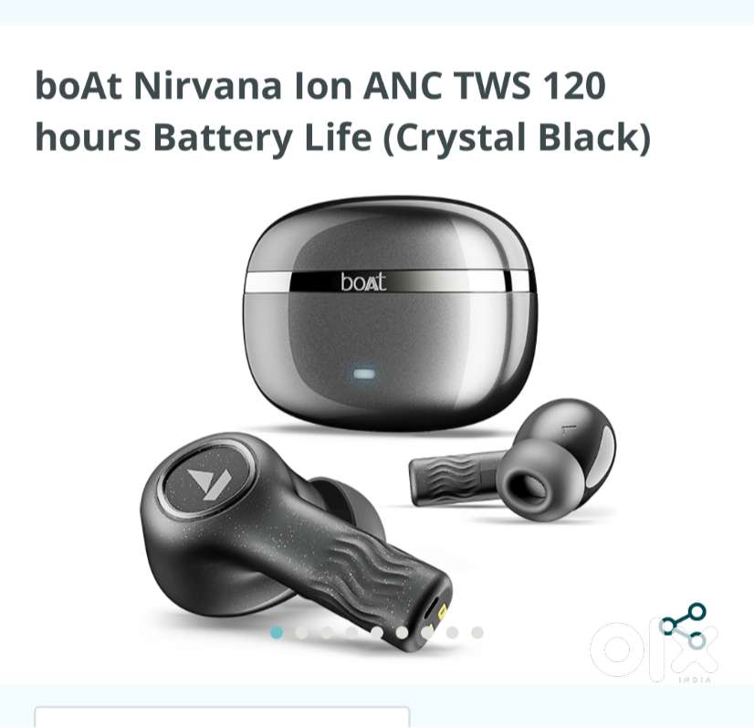 boAt Nirvana lon ANC TWS 120 hours Battery Life (Crystal Black)
