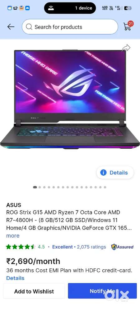 Asus Rog strick g15 laptop