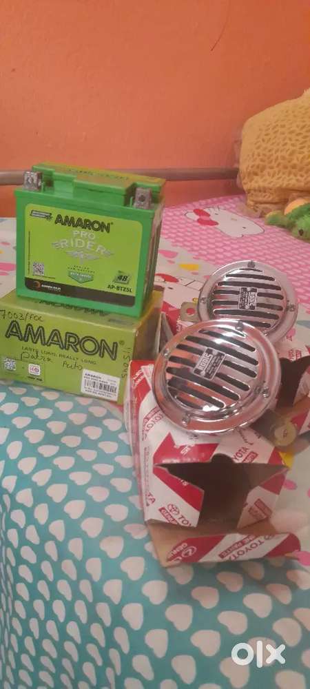 New Amaron battery1 month old for bike, bill box ache..2pis car horn.
