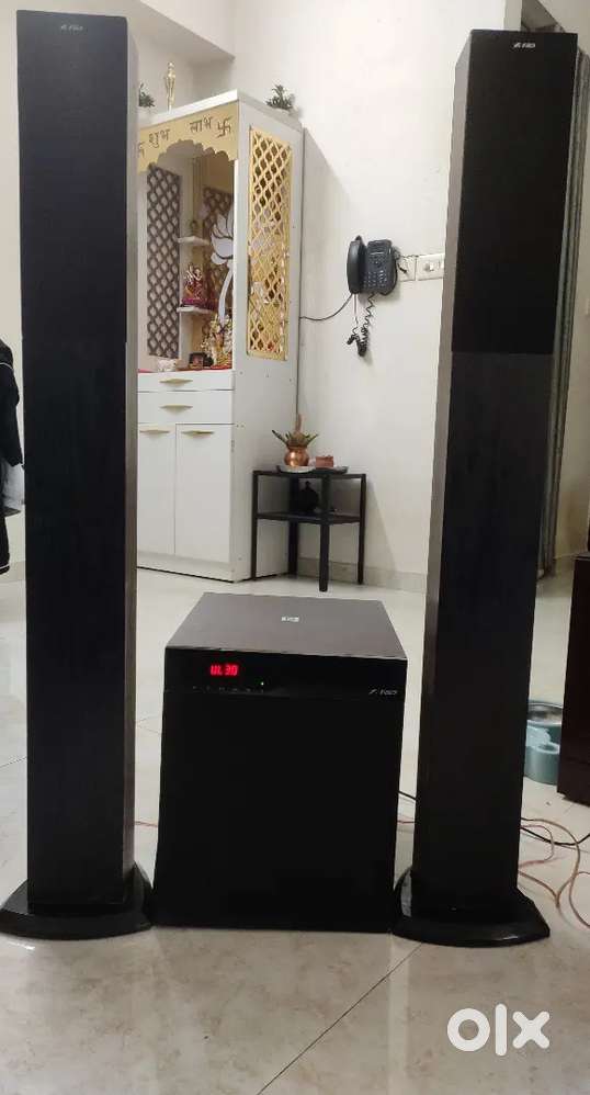 F&D 2.1,Bluetooth wala, Big woofer with Tower speakers, heavy bass op
