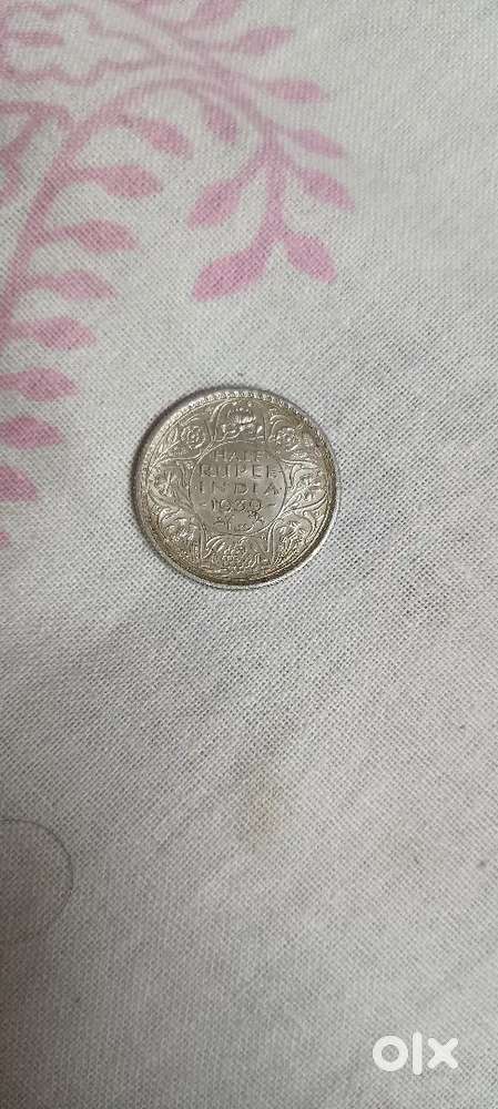 Orginal indian half rupee 1939 coin