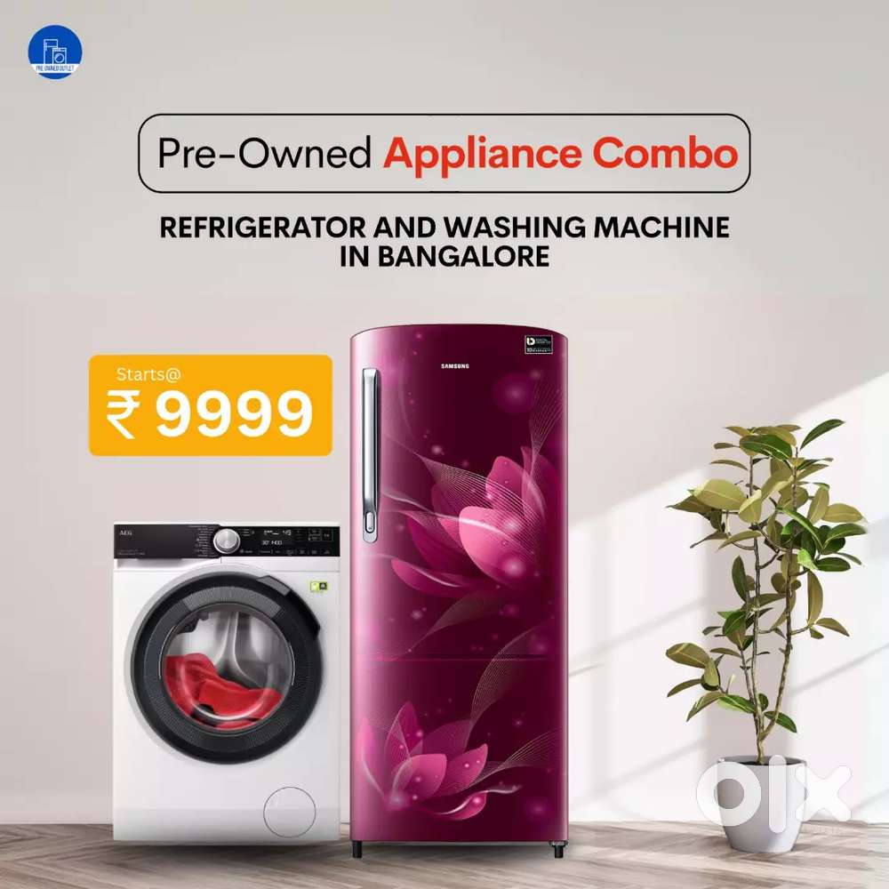 At just ₹9999Combo offers on used refrigerator and washing machine