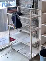 Metal rack with wheels