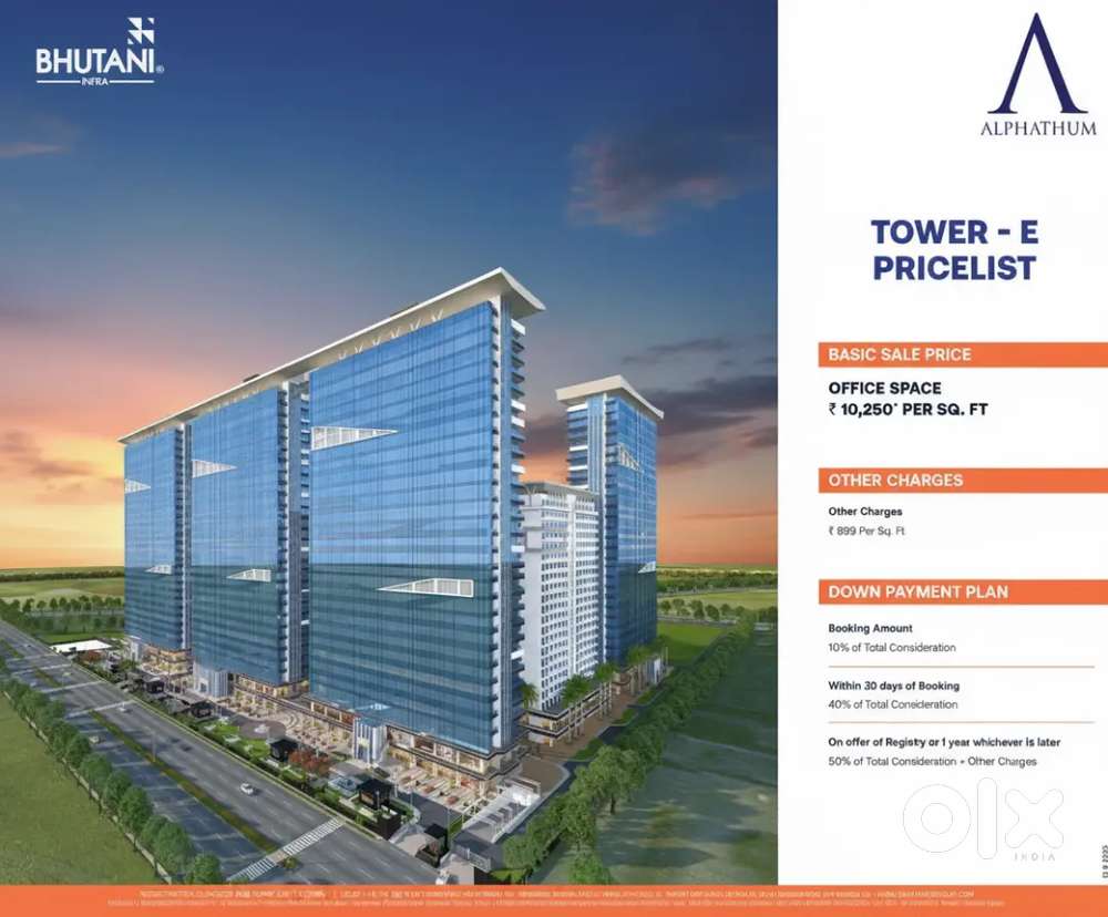 Premium Office Space for Sale in Alphathum - Bhutani Infra