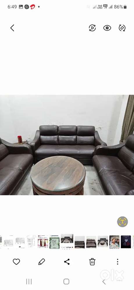 Godrej seven seater sofa with center table very good condition