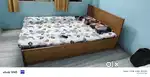 HUGE KING SIZE TEAK WOOD  BED WITH EGYPTIAN COTTON MATTRESS