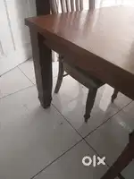 Wooden Dining table with six chairs