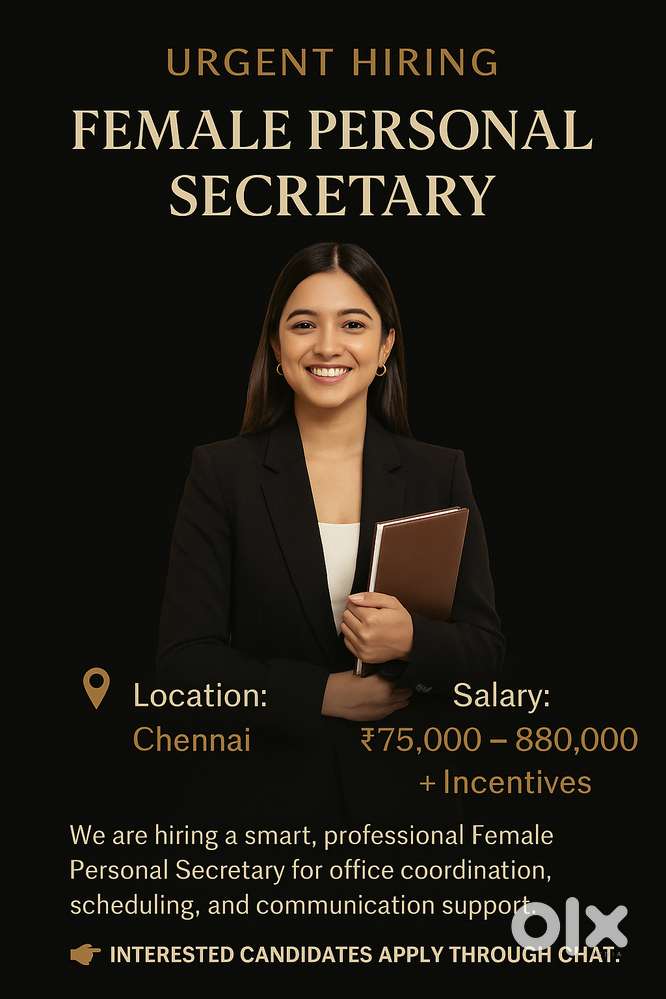 Urgent Hiring – Female Personal Secretary (High Salary + Incentives)