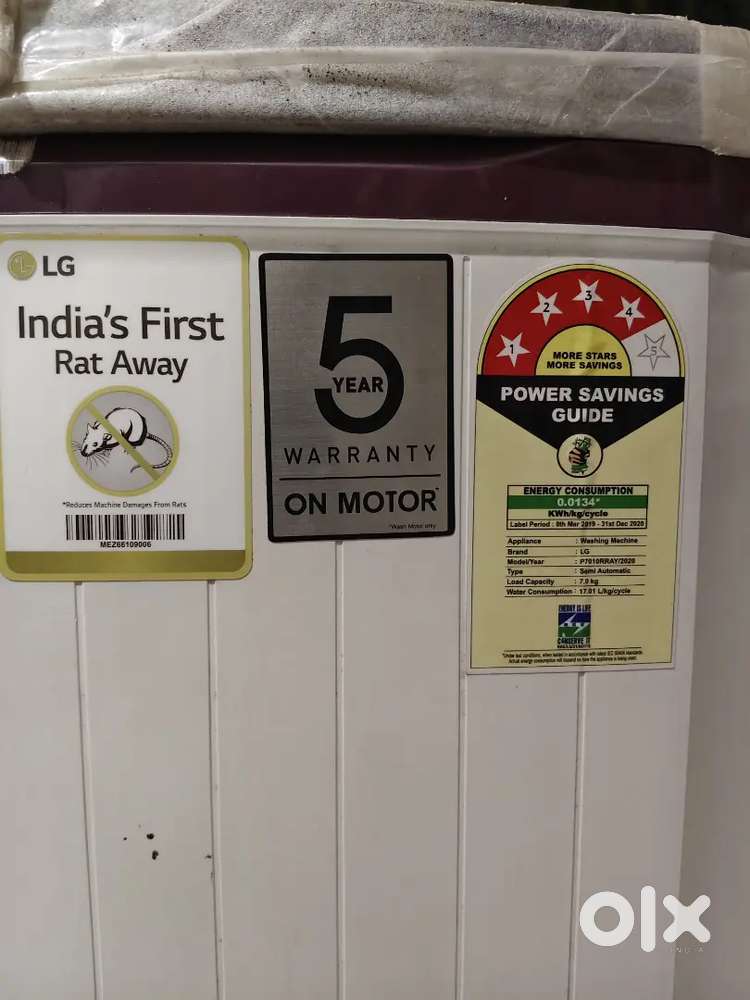 LG semi automatic washing machine at 3500