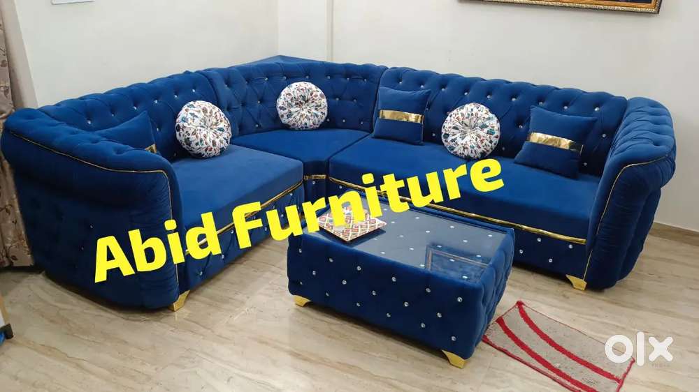 Latest design fabric l shape corner sofa set 3 years AA 78