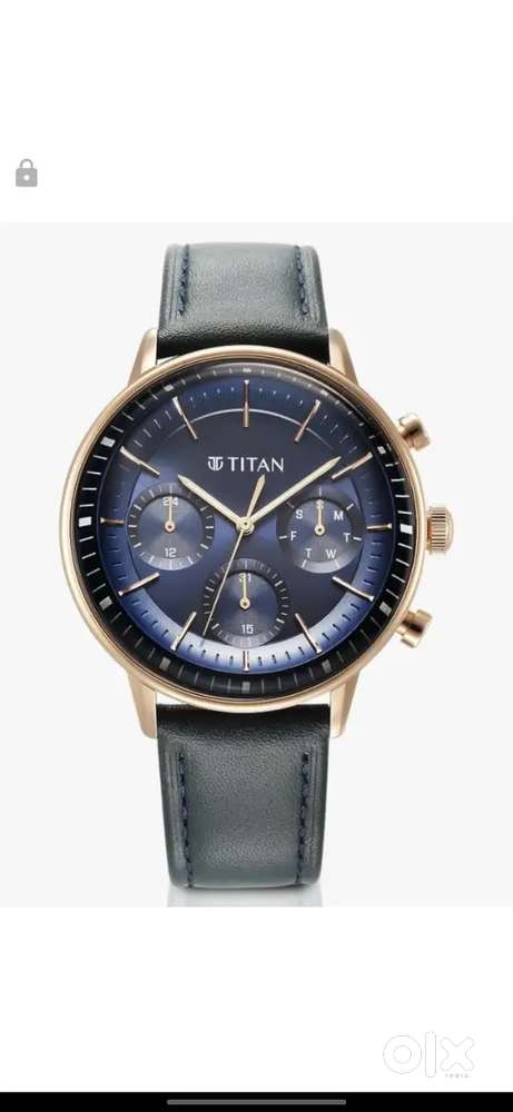 Titan Liaht Leathers Multifunction Blue Dia Blue LeatherStrap Watch