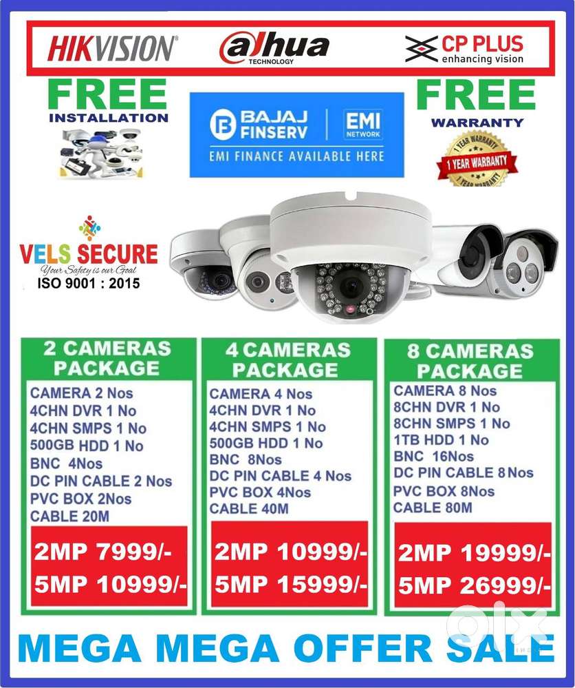OFFER OF          2MP  DAHUA or CP PLUS or HIKVISION  CCTV CAMERA   DA