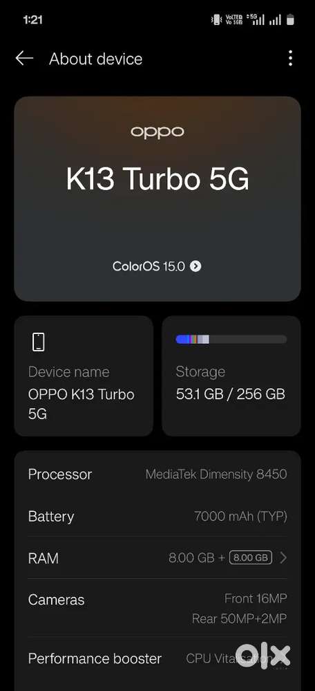 Oppo k13 turbo 8/256