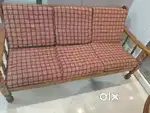 Wooden 3 seater sofa