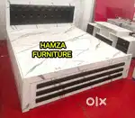 HAMZA FURNITURE NEW DESIGNER PARTICLE BOARD WOOD BED 6BY6