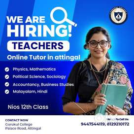 Wanted online teaching for 12th and 10th nios classes
