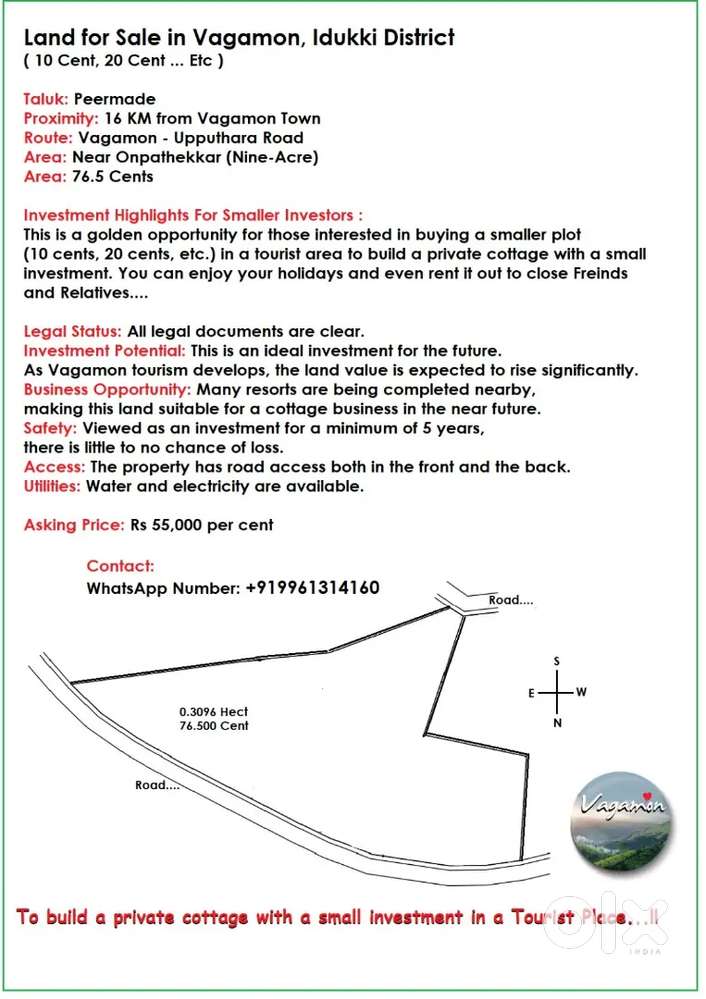 10,202,30 cent plots in vagamon