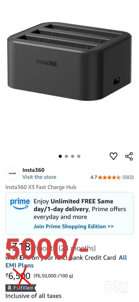 Unused Insta 360 Battery Hub on Sale