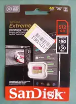 SanDisk memory card 512gb 190mb/s