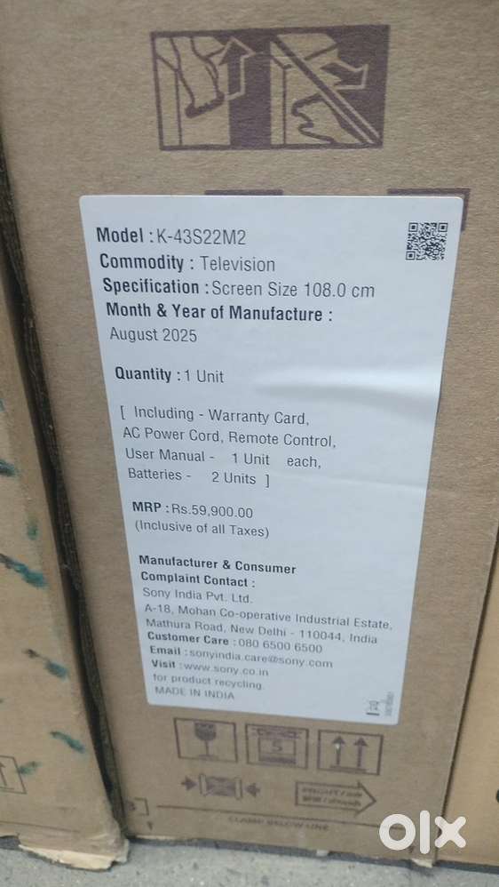 BrandNew Sony 43inch ( S22 M2 Model) 4K UltraHD Smart TV@25%OFF