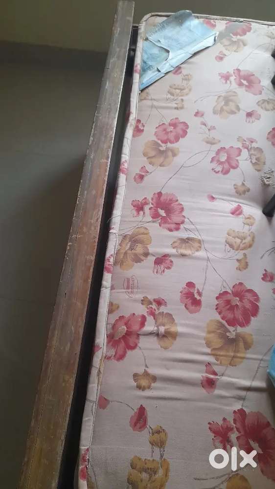 Double cot bed with mattress