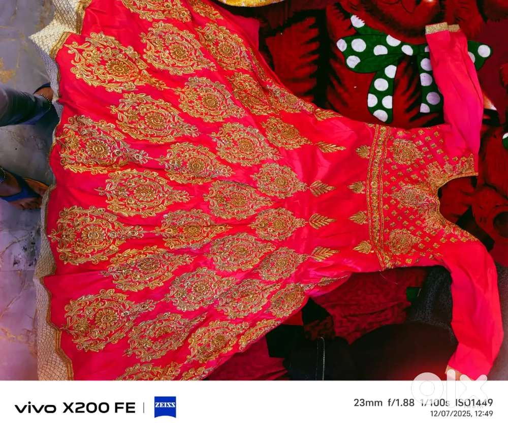 Pink gown with dupatta