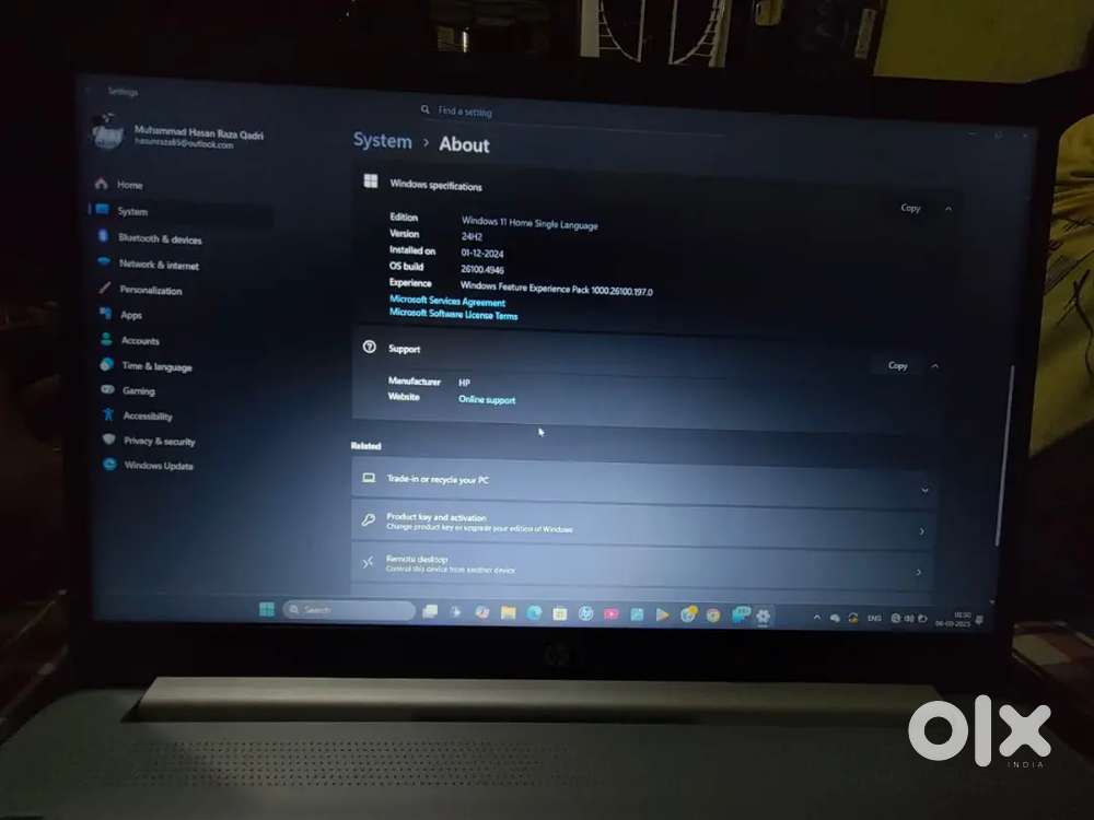 Hp i3 laptop 8/512 12gen window11 new condition