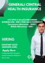 Begumpet:Generali central:Onrole: Degree must:Min 1yrs sales exp Must