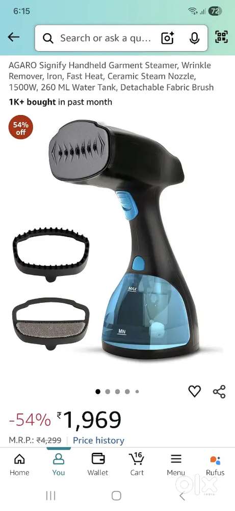 AGARO vertical steam Iron/Press