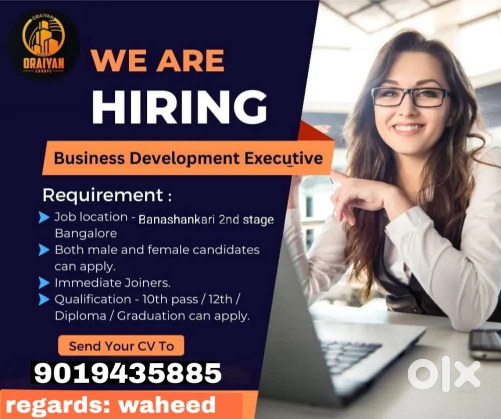 We are hiring for buisness development executive,team leader,