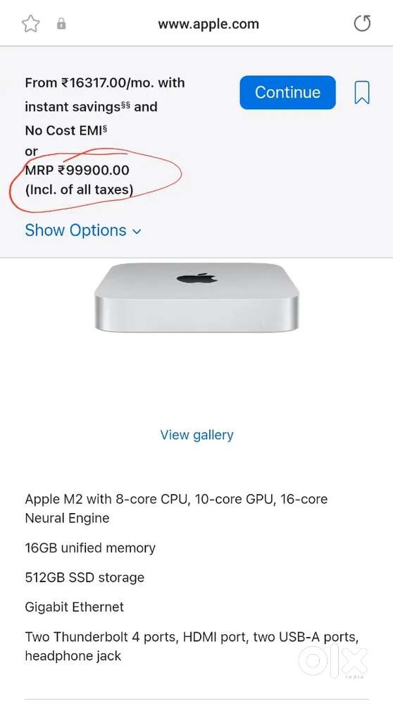 MAC MINI M2,16GB RAM
512GB SSD, with 8-core CPU 10-core GPU,