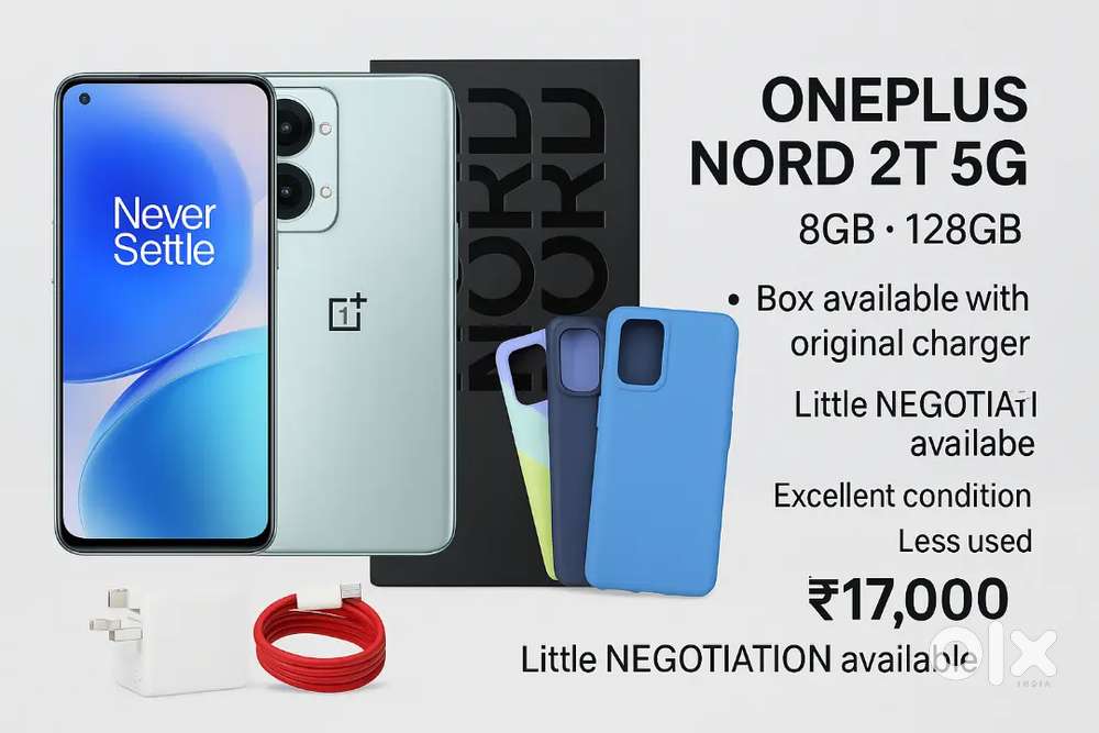 One Plus Nord 2T , 8gb ram 128 gb Rom , colour = Jade Fog ,