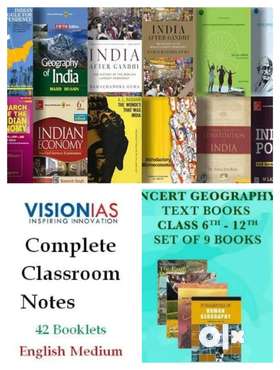 All upsc books, vision ias books along with geography ncert books from class 6-12 and also have opti...