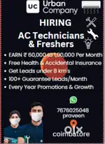 Urban Company AC Freshers & AC Technicians Hiring